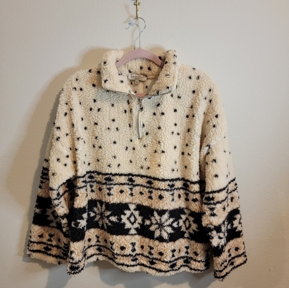 Love tree faux fur sherpa zip up pullover size Extra Large - Picture 1 of 8